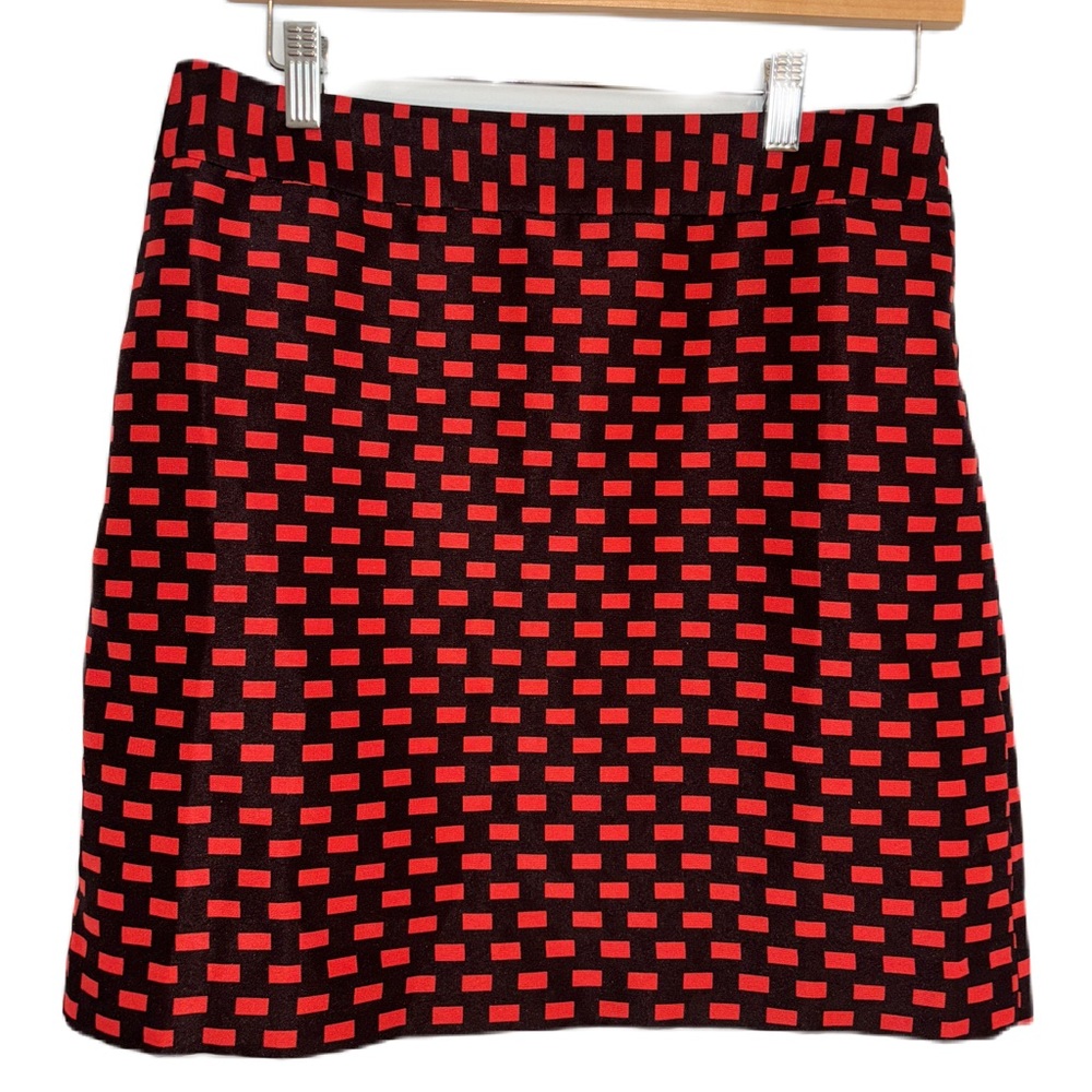 Ann Taylor Loft Red and Black Print Tailored Pencil Skirt Size 6P